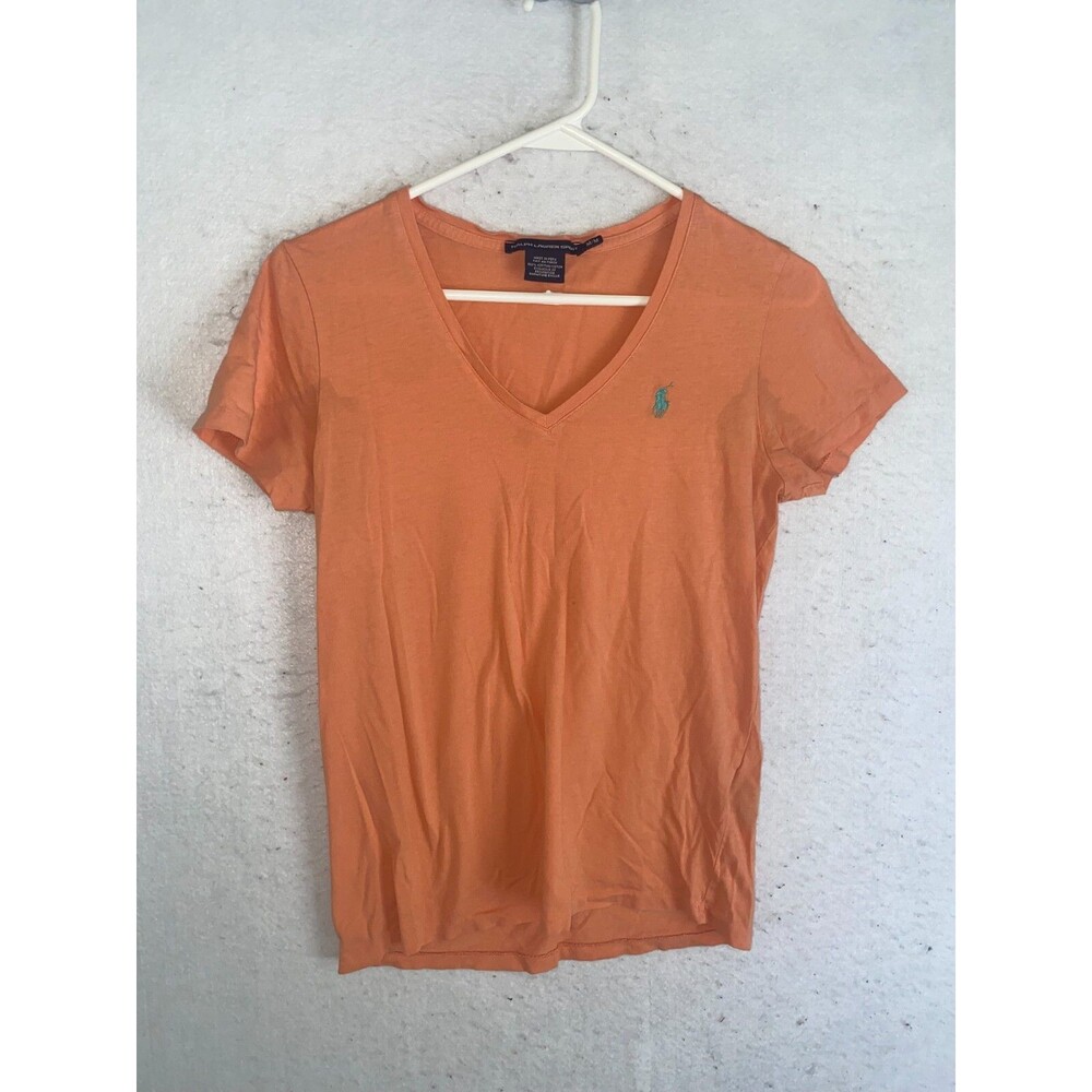 RALPH LAUREN SPORT Short SLEEVE T-SHIRT Orange size M Polo Pony women's